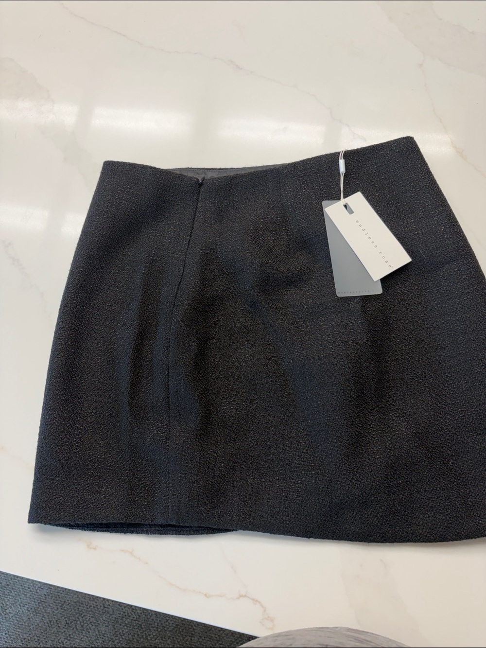 Endless Rose Black Textured Mini Skirt